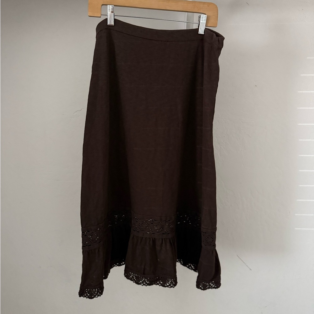 Bundle 3 for 50% off Charter Club Macy's Chocolate Cotton Skirt with Flounce